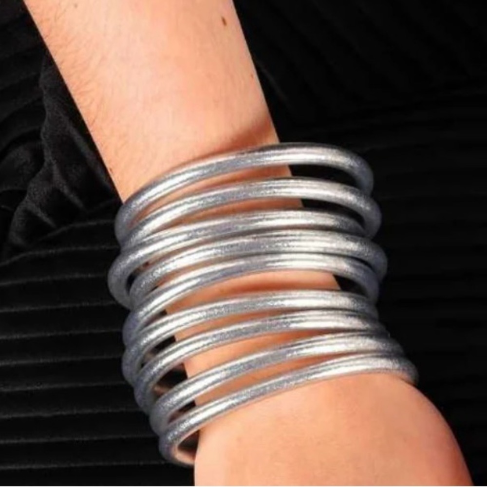 Budhagirl Silver All Weather Bangles